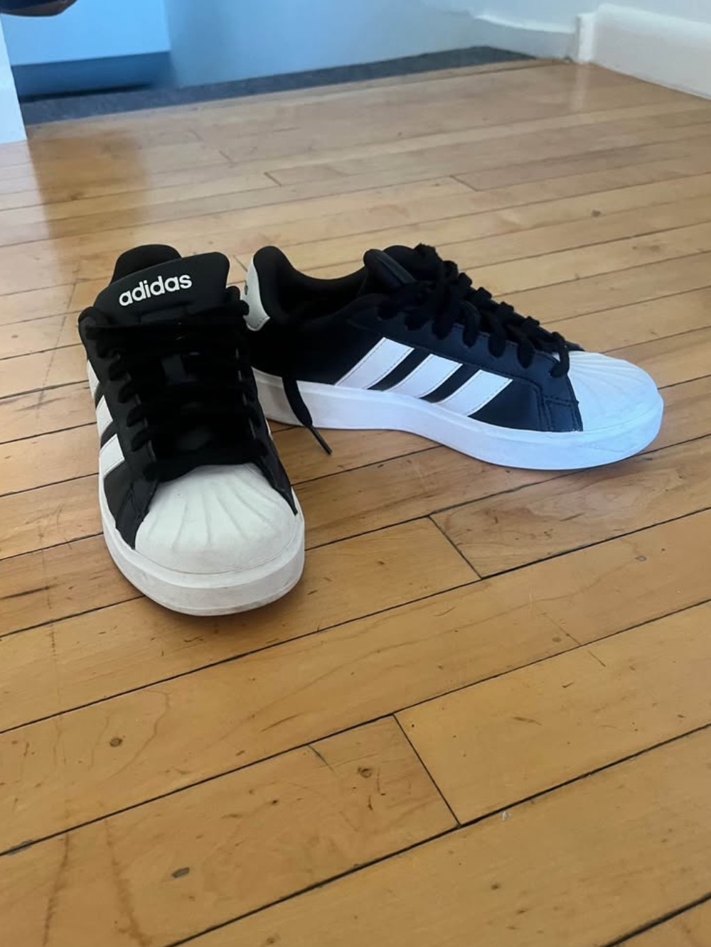 Adidas Black & White Superstar Sneakers